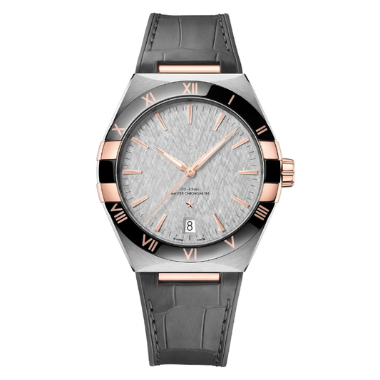 Constellation Co-Axial Master Chronometer Silver Dial with Rose Gold Details