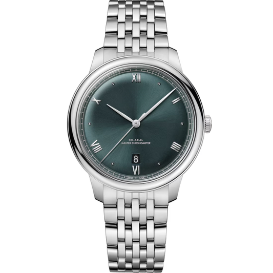 De Ville Prestige Co-Axial Master Chronometer Silver and Green Dial