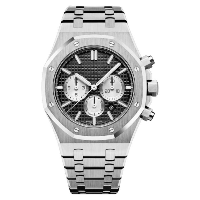 Chronograph 41 – Black Dial | Steel Bracelet & Octagonal Bezel